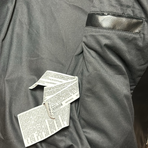 Zara Large Black Motorcycle Jacket Faux Leather Zippers Made in Myanmar VGUC - Picture 9 of 17